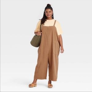 NWT Universal Thread Utility Cropped Jumpsuit in Rust XXL